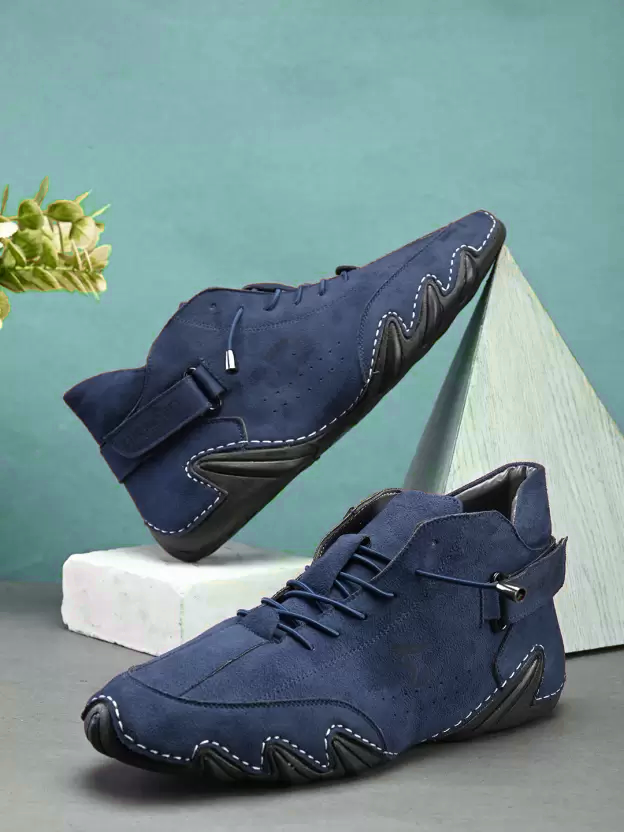 Italian High Sports Shoes - Coral Blue
