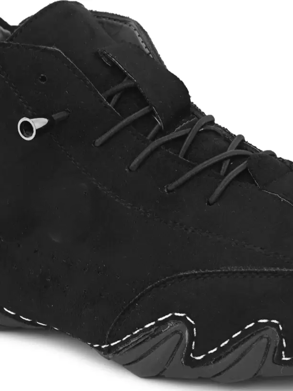 Italian High Sports Shoes - Midnight Black