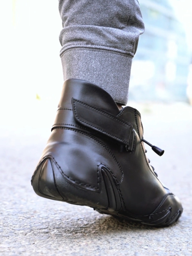 Italian High Sports Shoes - Midnight Black