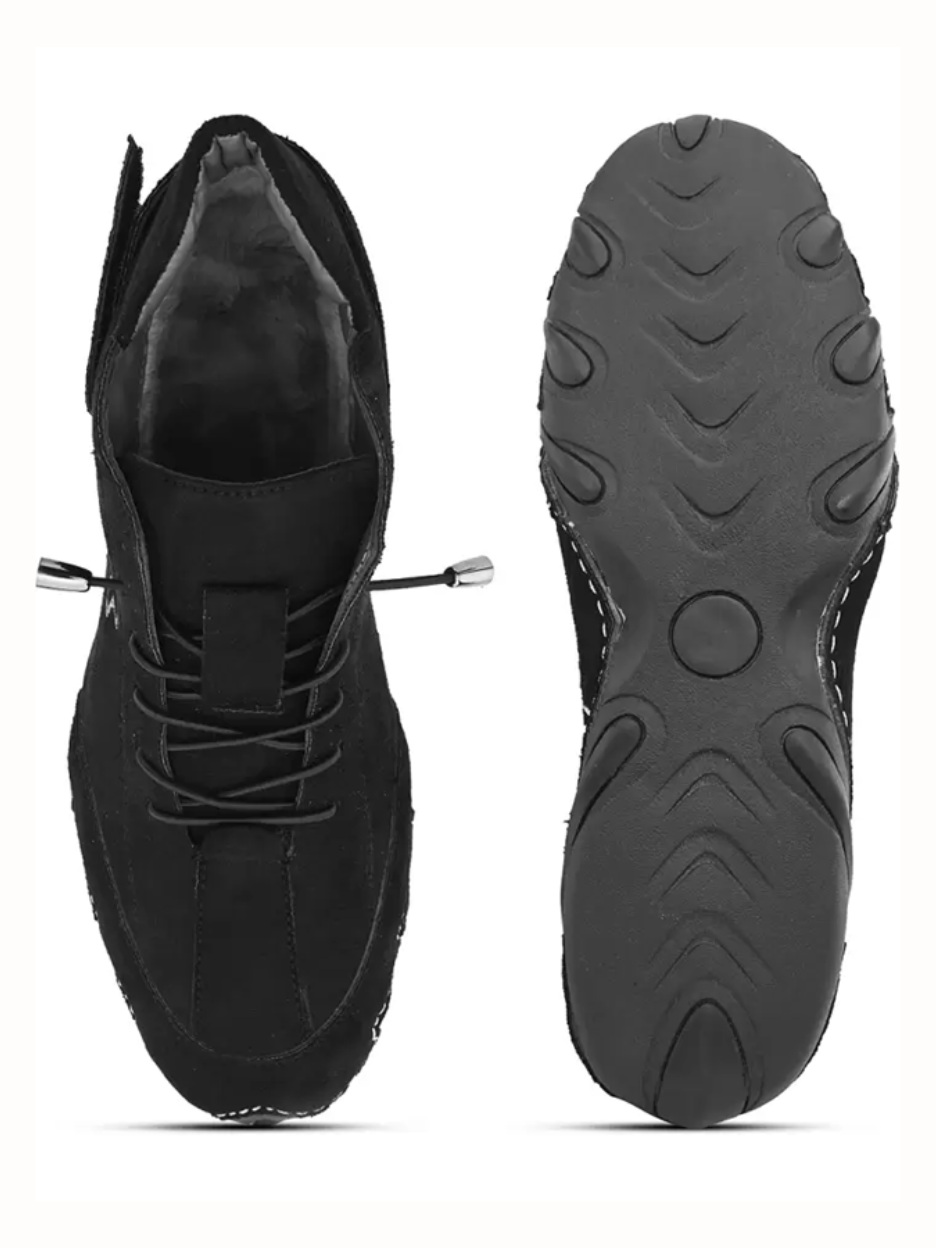 Italian High Sports Shoes - Midnight Black