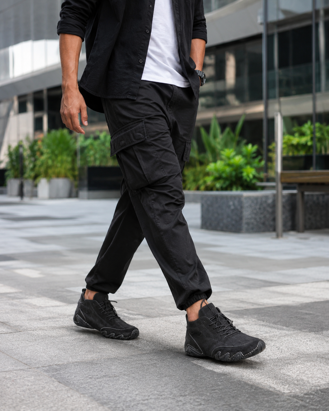Italian High Sports Shoes - Midnight Black