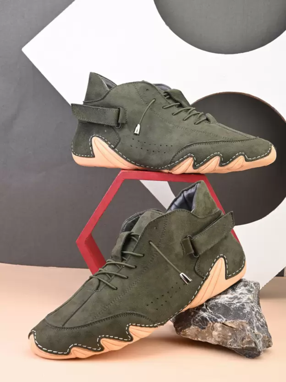 Italian High Sports Shoes - Military Green